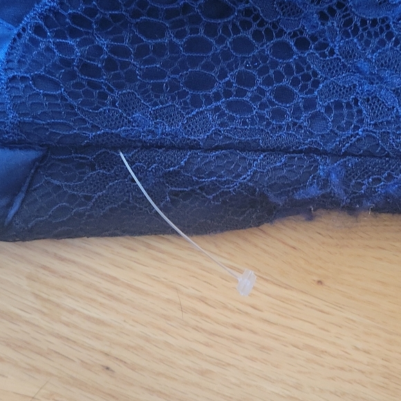 DARK BLUE LACE A-LINE DRESS - Picture 7 of 9